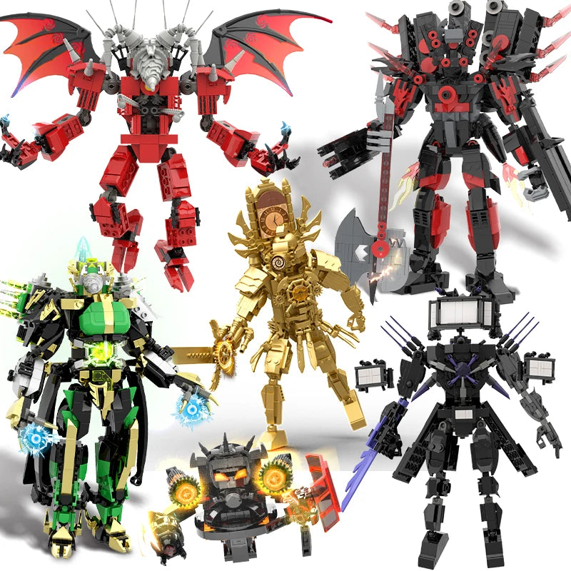 New Skibidi Toilet Titan Drill Man Building Blocks Titan TVman Animaction Figures Bricks Model Toys for Kid Xmas Halloween Gifts