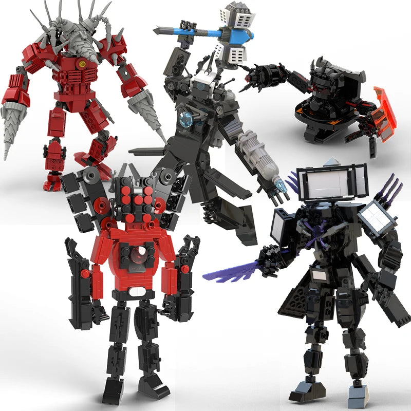 New Skibidi Toilet Titan Drill Man Building Blocks Titan TVman Animaction Figures Bricks Model Toys for Kid Xmas Halloween Gifts