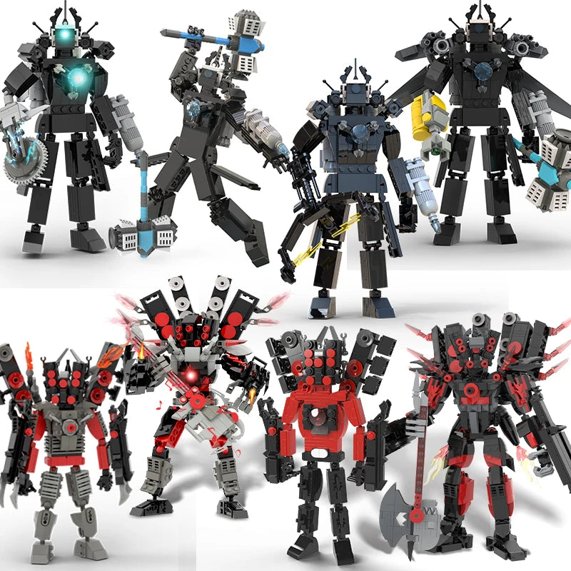 New Skibidi Toilet Titan Drill Man Building Blocks Titan TVman Animaction Figures Bricks Model Toys for Kid Xmas Halloween Gifts