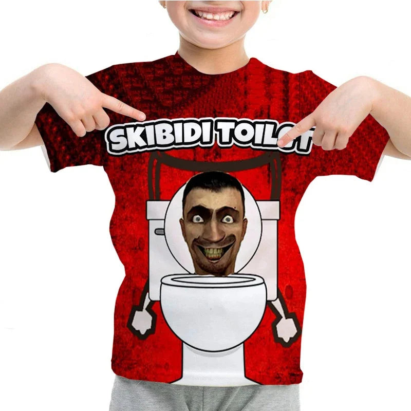 New Summer 3D Printing Game Skibidi Toilet Cameraman T Shirt For Men Kid Fashion Funny Short Sleeves Vintage Tee Shirts Clothing